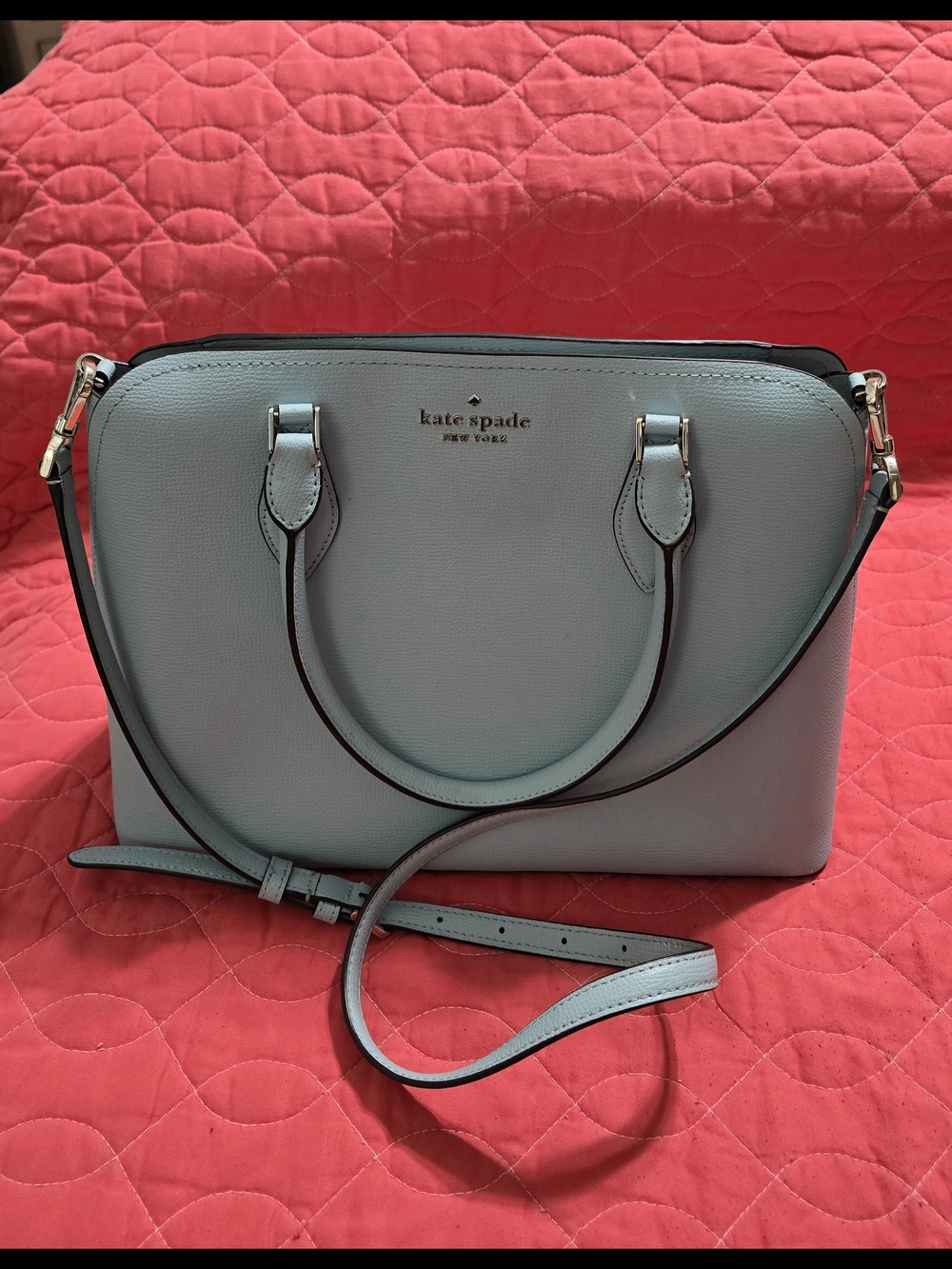 kate spade Light Blue Dome Satchel with Removable Strap